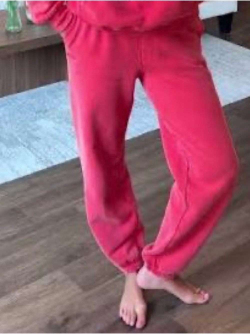 Aritzia womens Sweatfleece mega Sweatpant in Sun-Faded Cherry Red